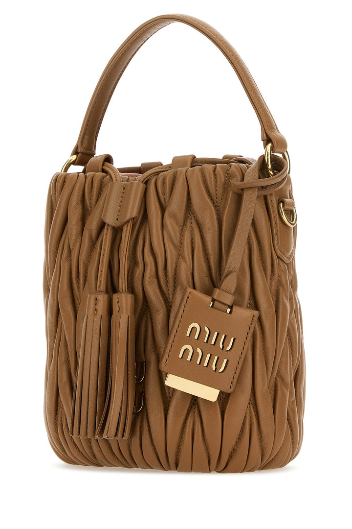 Biscuit nappa leather bucket bag