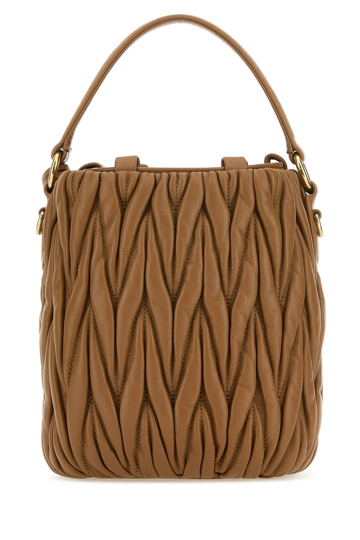 Biscuit nappa leather bucket bag