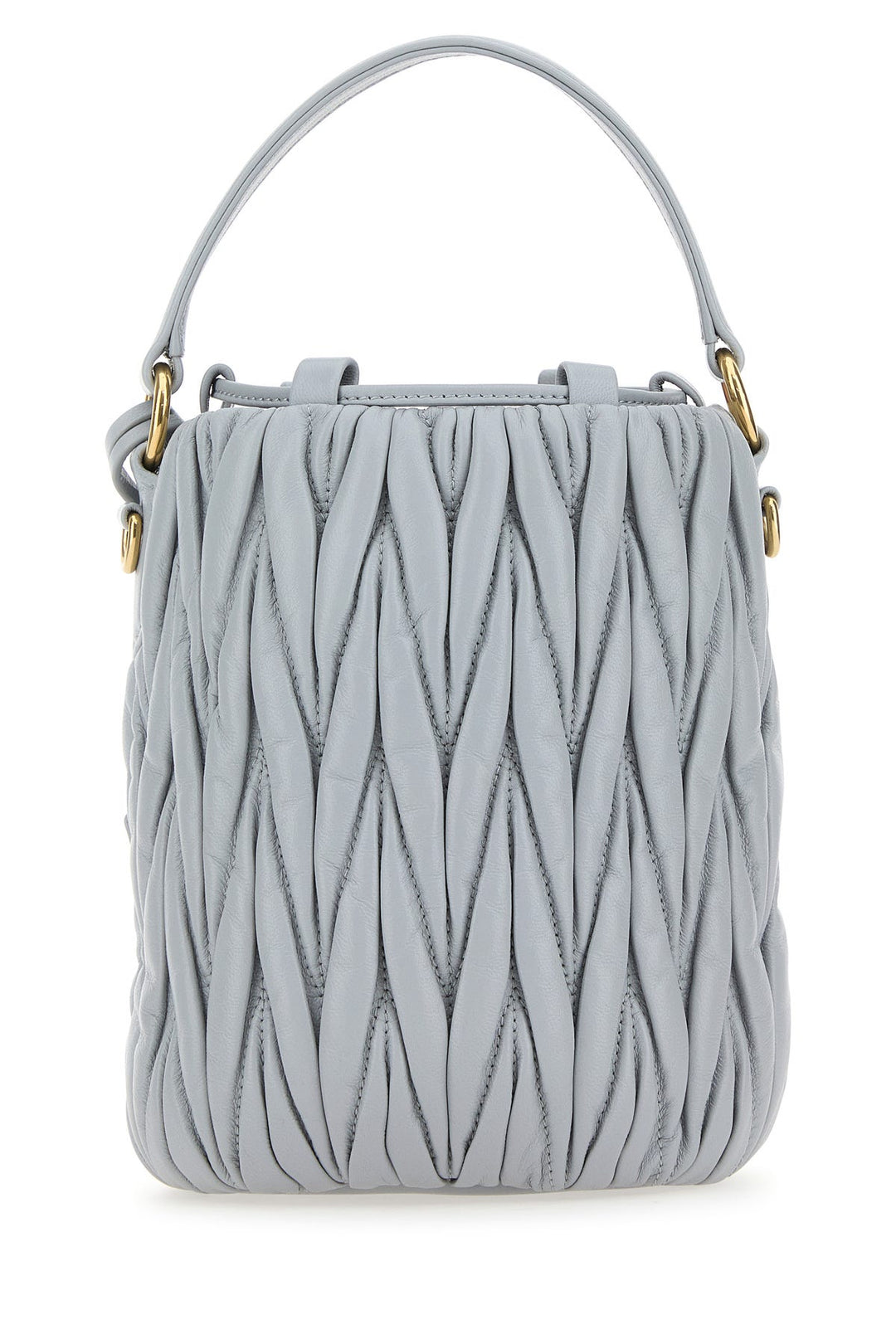 Pastel light-blue nappa leather bucket bag