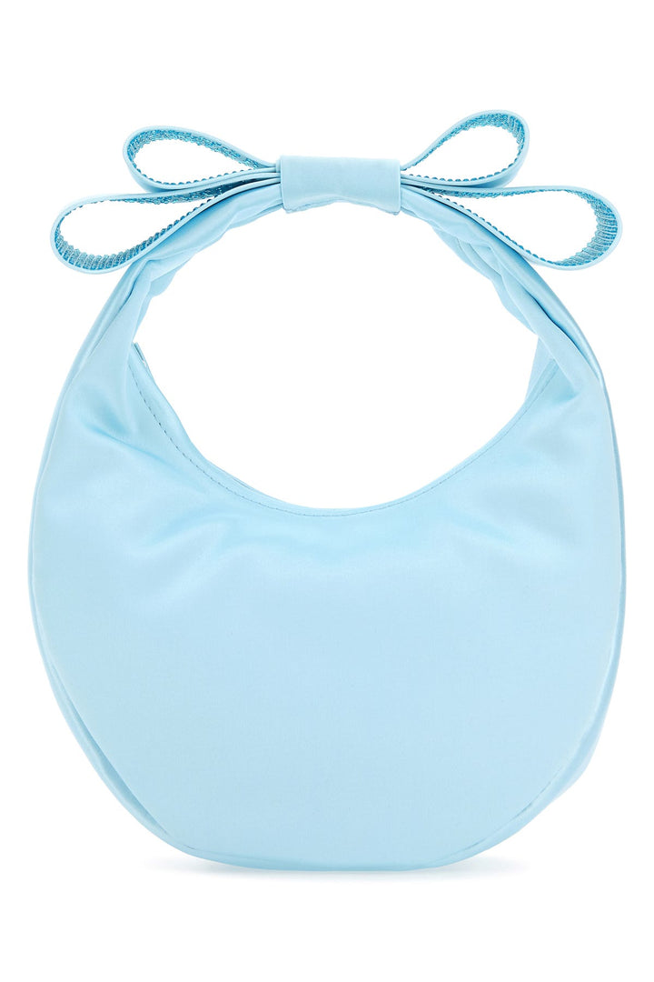 Pastel light-blue satin small Cadeau handbag