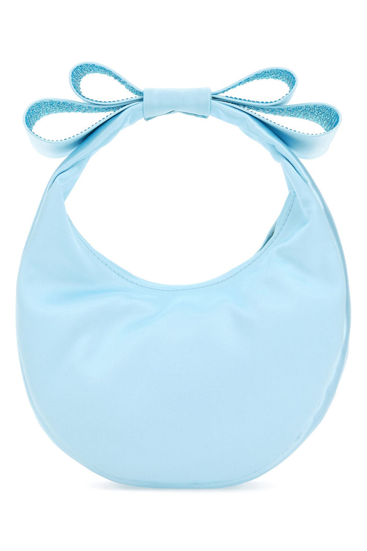 Pastel light-blue satin small Cadeau handbag