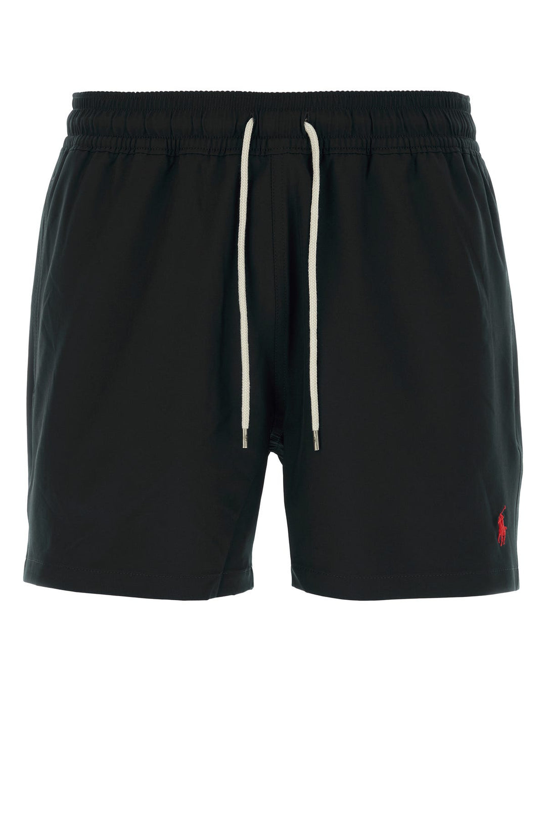 Black stretch polyester swimming shorts