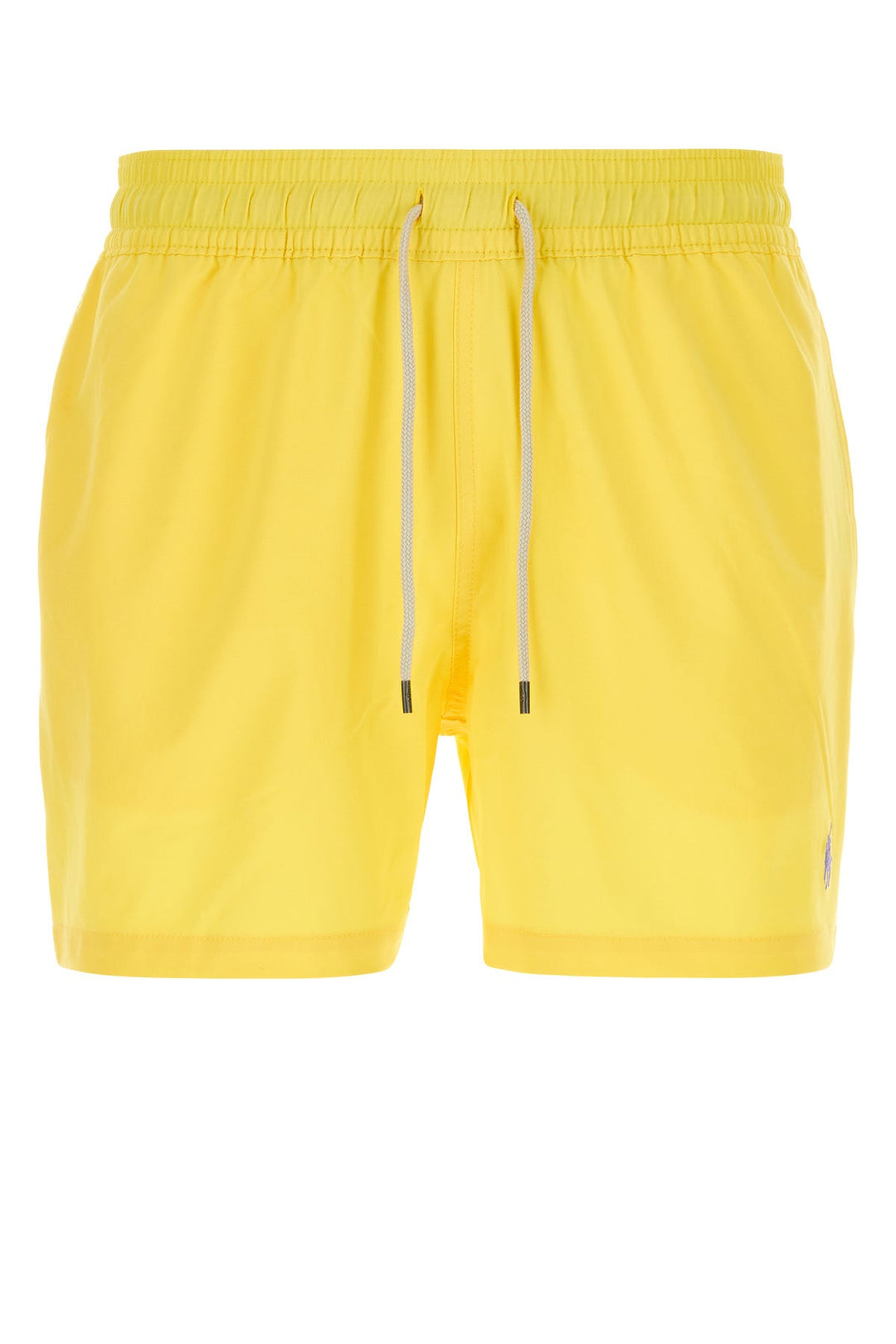 Yellow stretch polyester swimming shorts