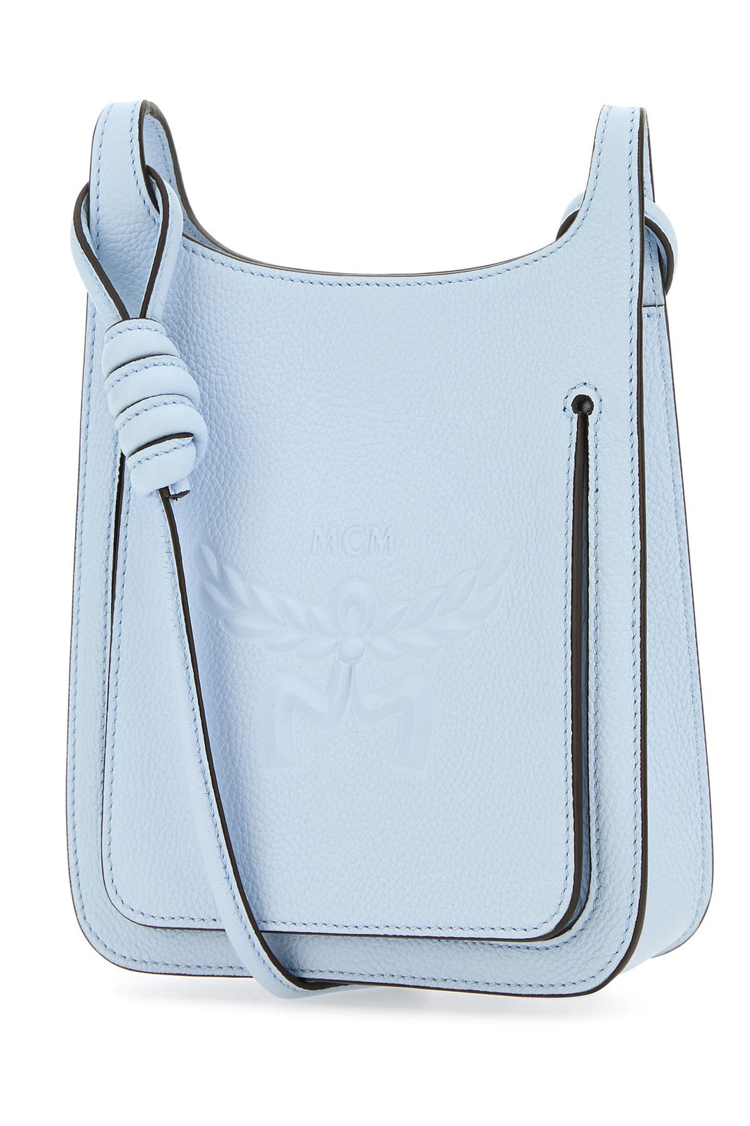 Pastel light blue leather Mini Himmel Hobo crossbody bag