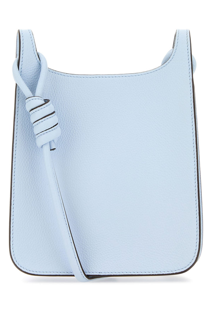 Pastel light blue leather Mini Himmel Hobo crossbody bag