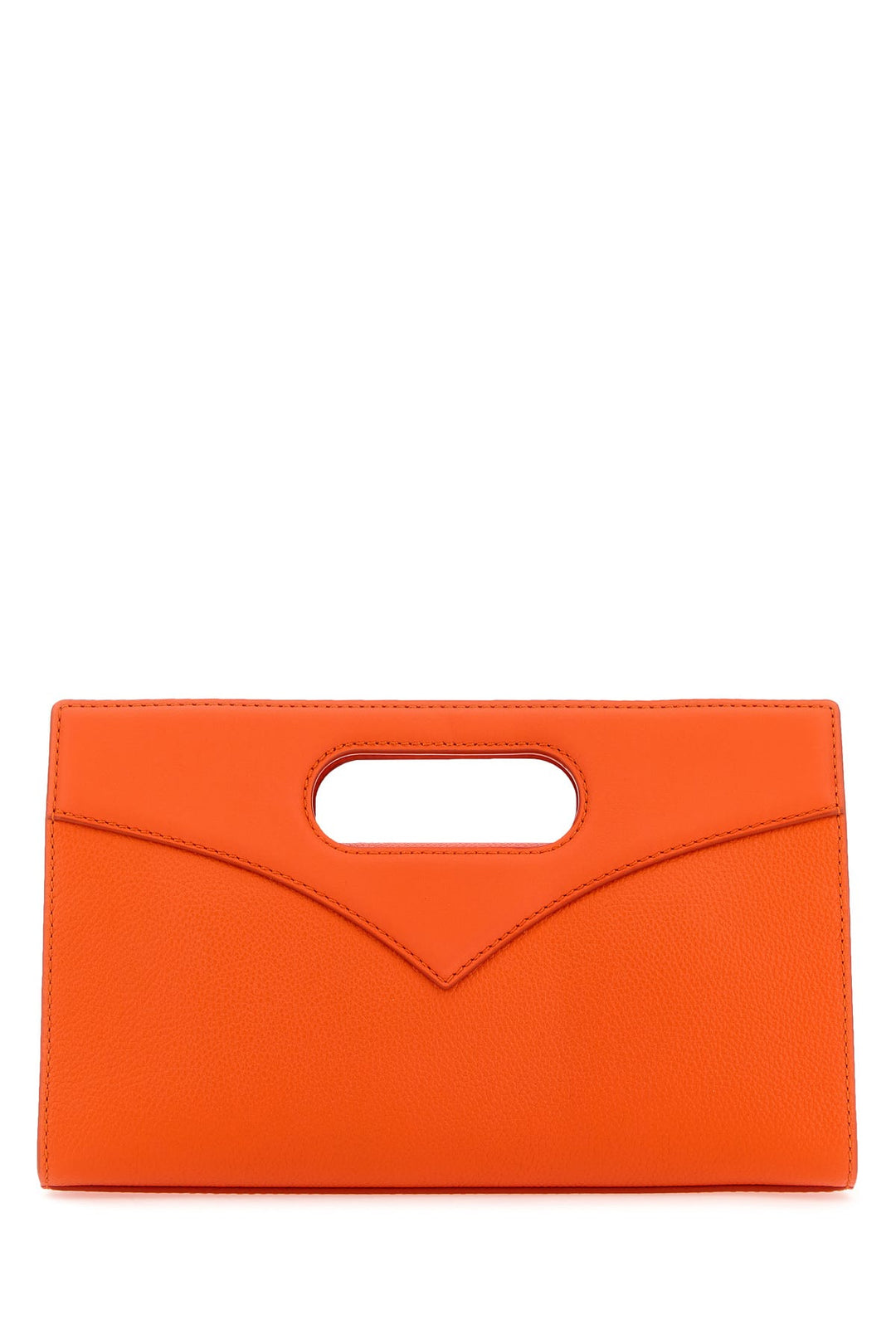 Fluo orange leather Diamond handbag