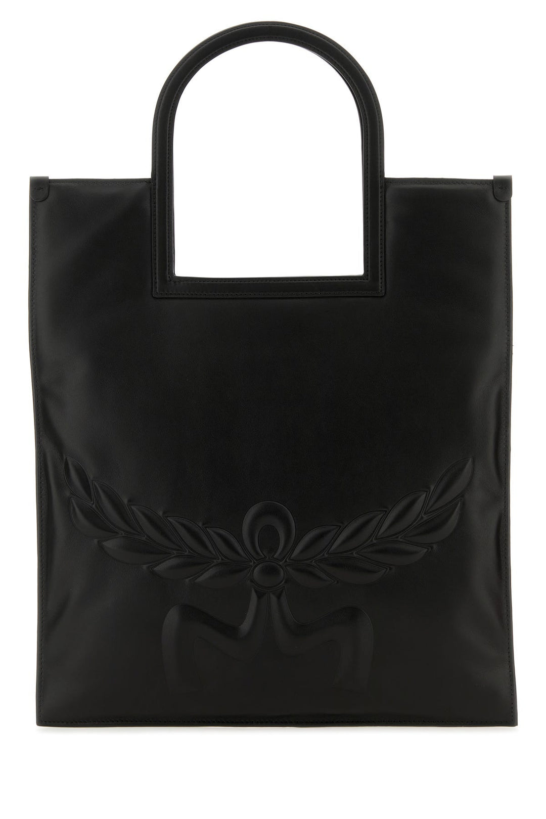 Black nappa leather Aren shopping bag