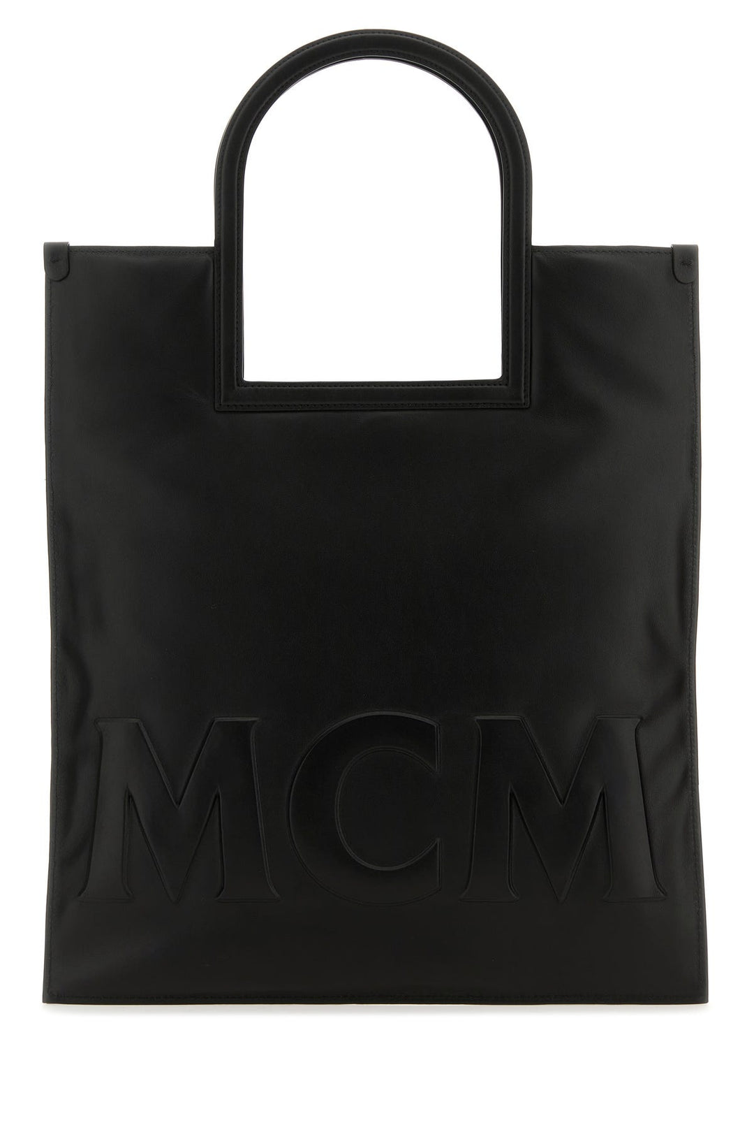 Black nappa leather Aren shopping bag