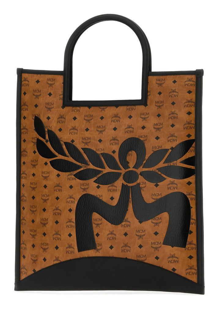 Printed canvas XL Aren shopping bag