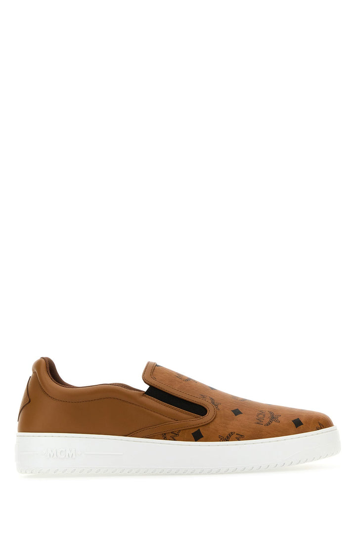 Caramel canvas and leather Terrain slip ons