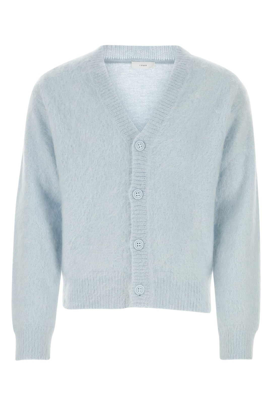 Pastel light blue mohair blend cardigan