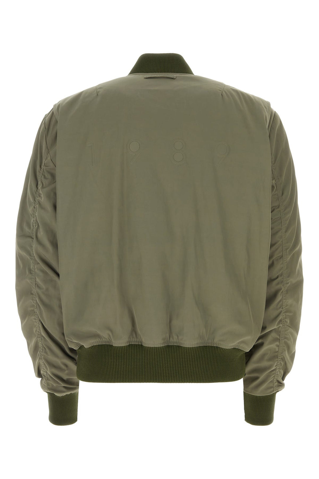 Army green polyester bomber jacket