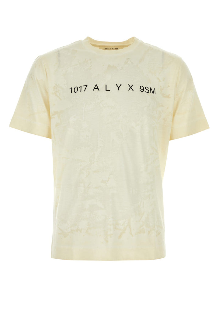 Cream cotton and polyester t-shirt