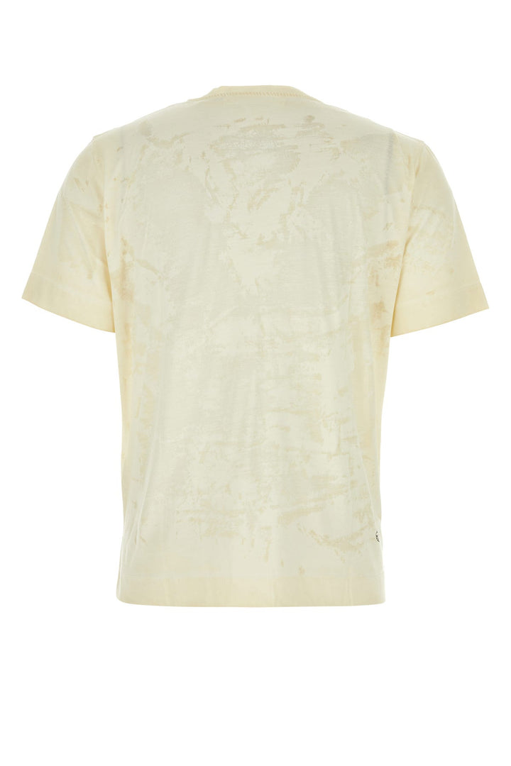 Cream cotton and polyester t-shirt