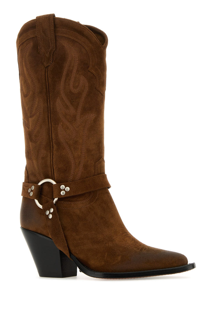 Brown suede Santa Fe Belt boots