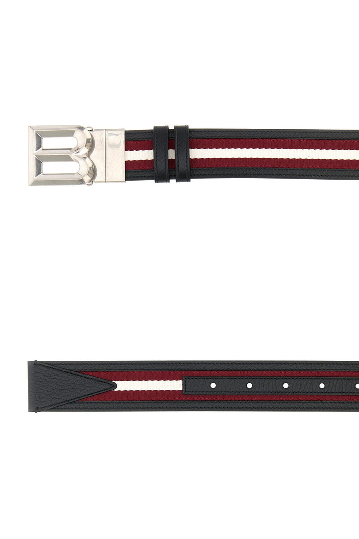 Multicolor leather and fabric belt