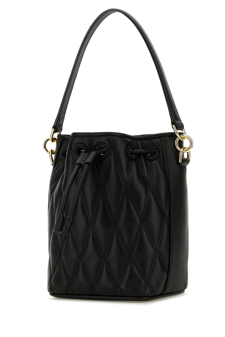 Black leather Donae bucket bag