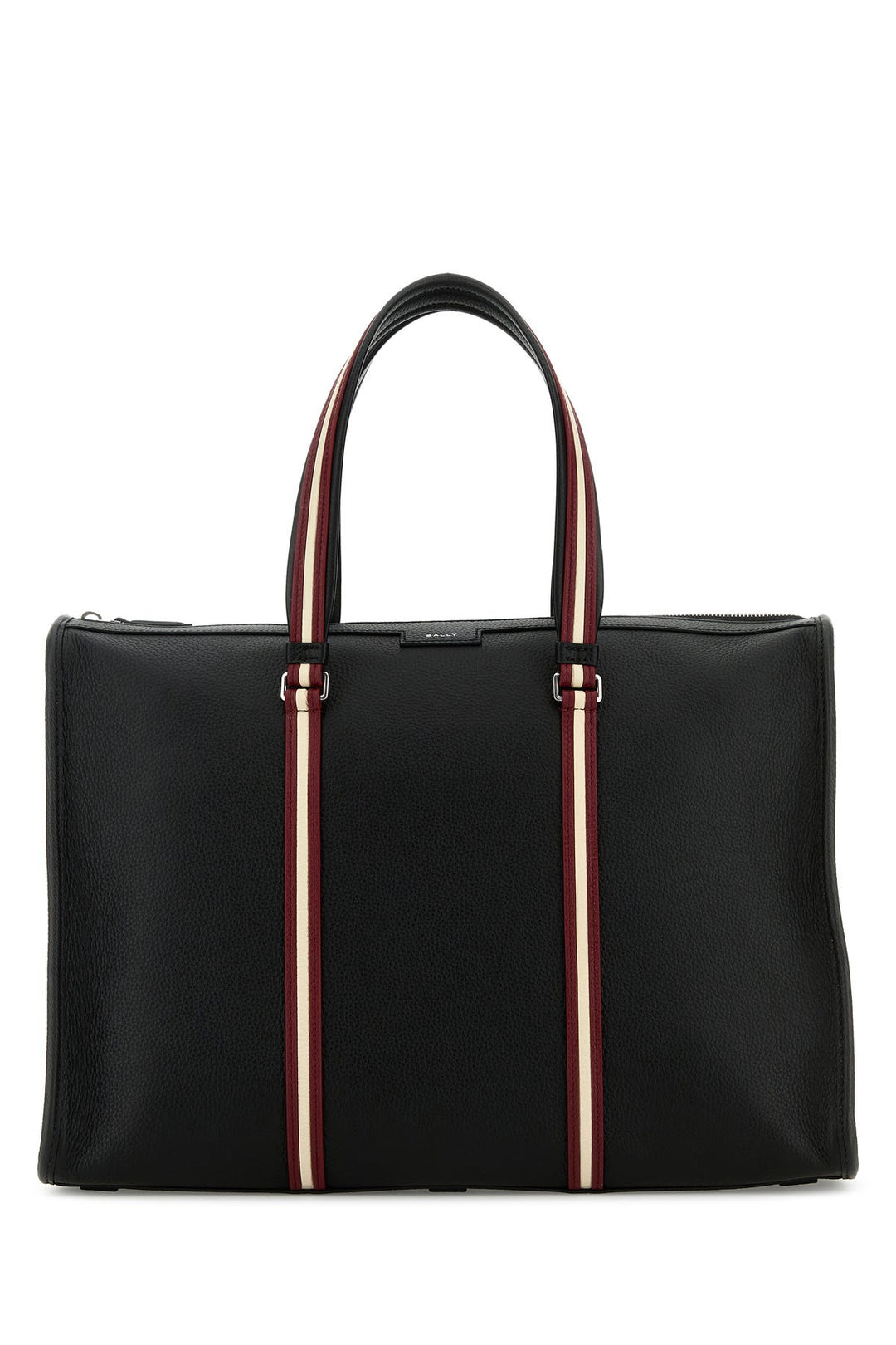 Black leather Code shopping bag