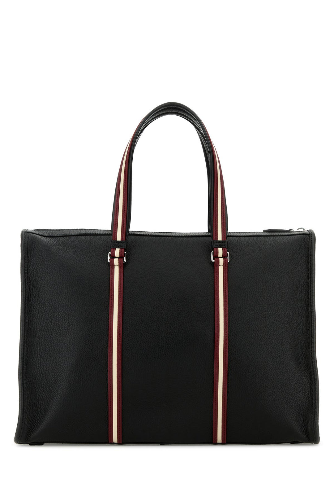 Black leather Code shopping bag