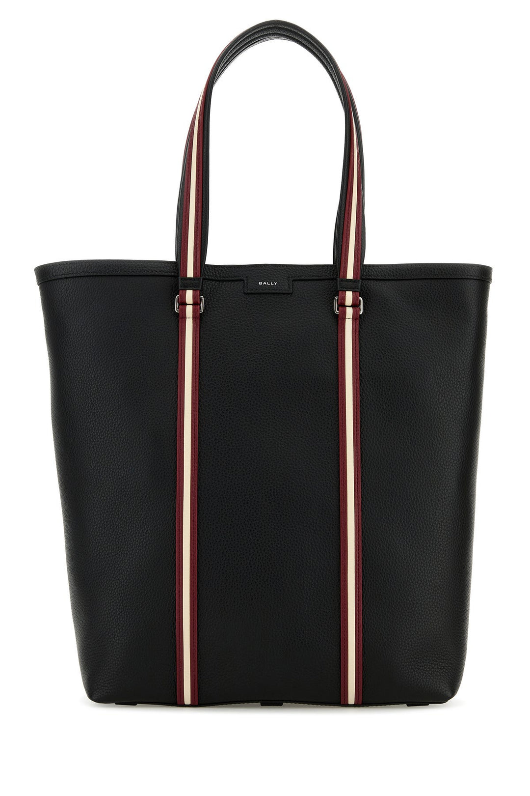 Black leather Code shopping bag