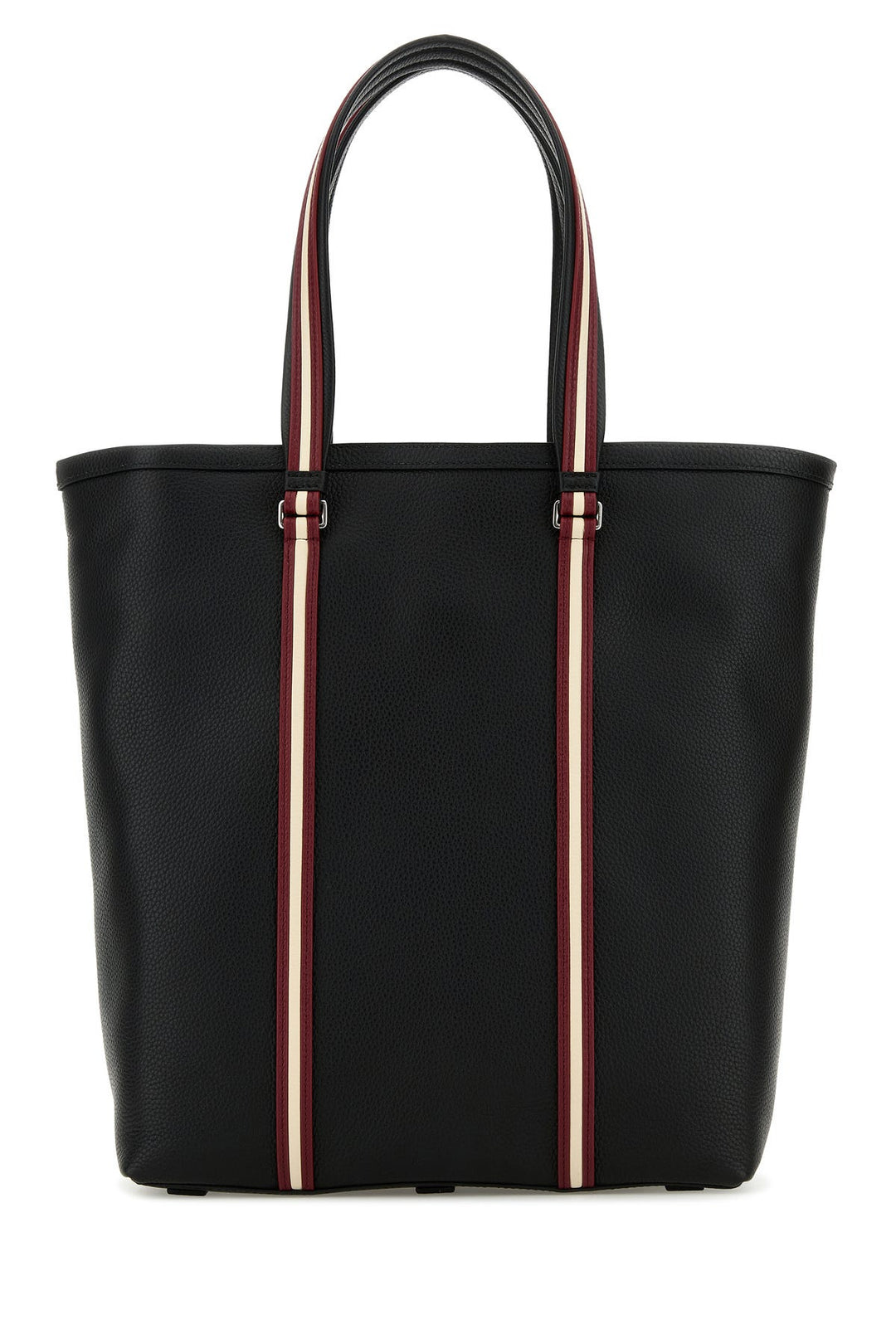 Black leather Code shopping bag