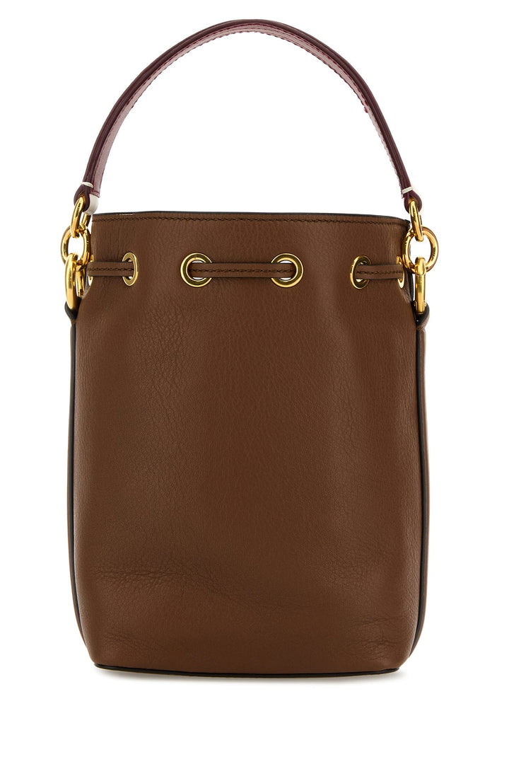 Caramel leather small Code bucket bag