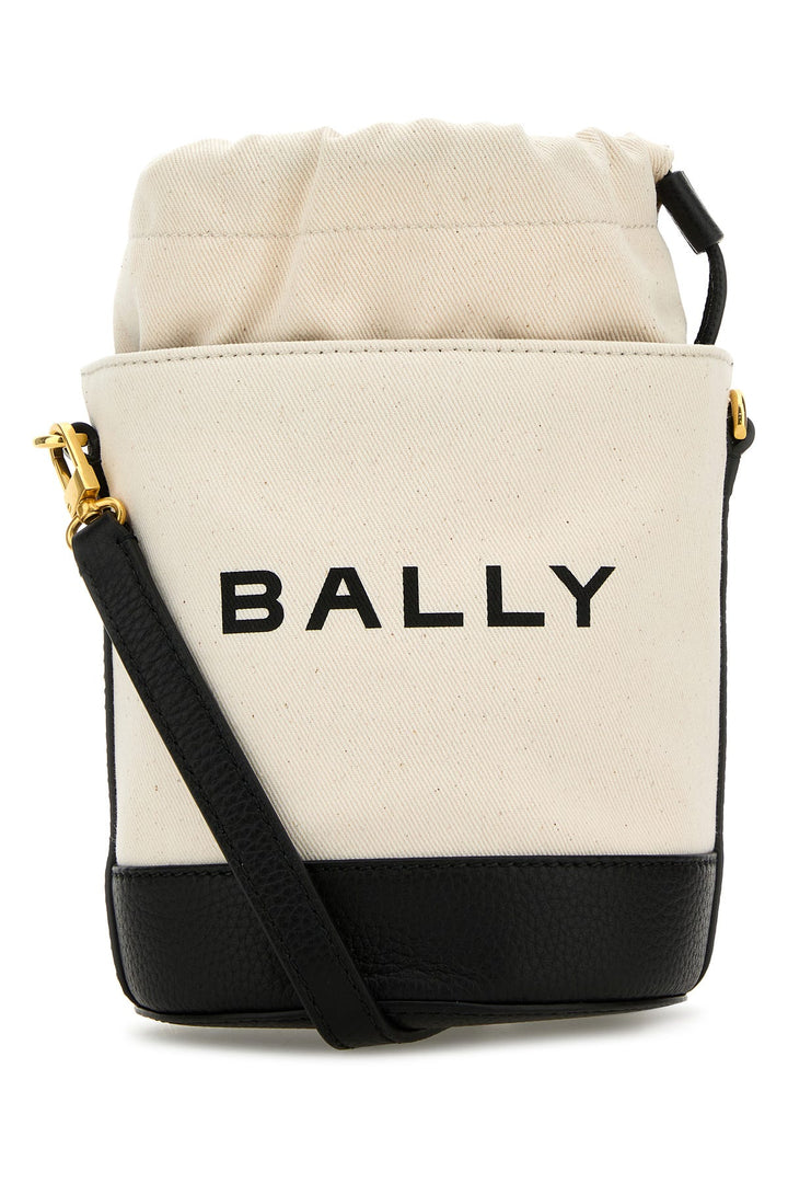 Melange ivory canvas mini bar bucket bag