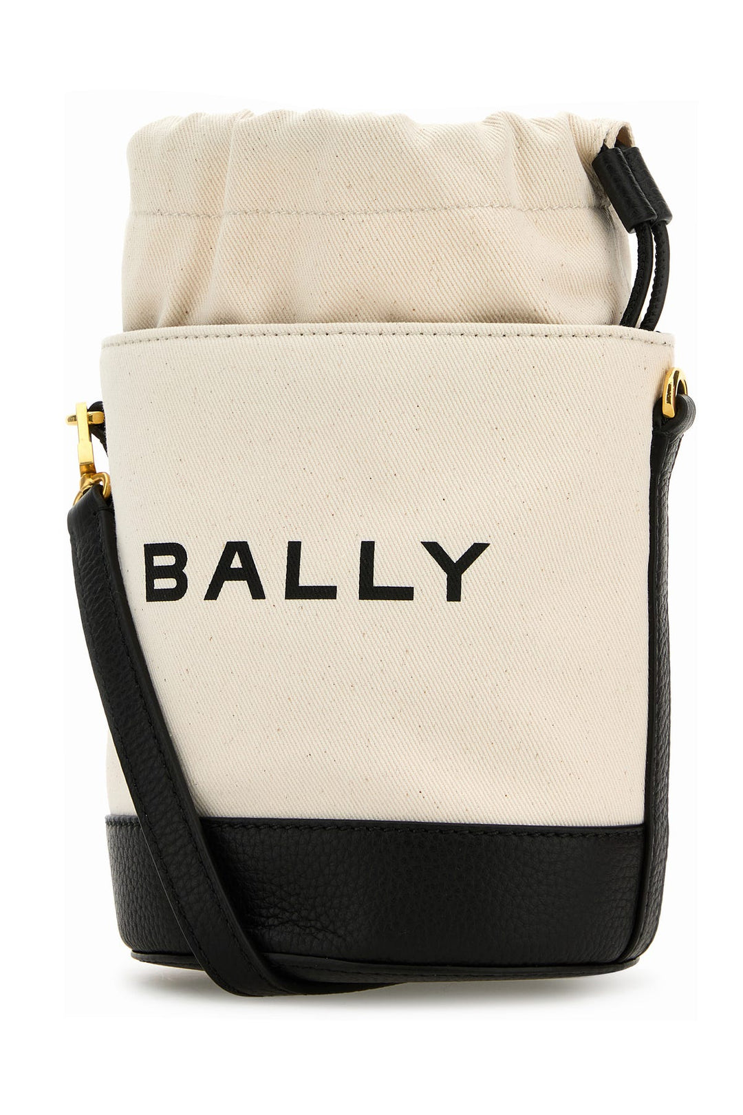 Melange ivory canvas mini bar bucket bag