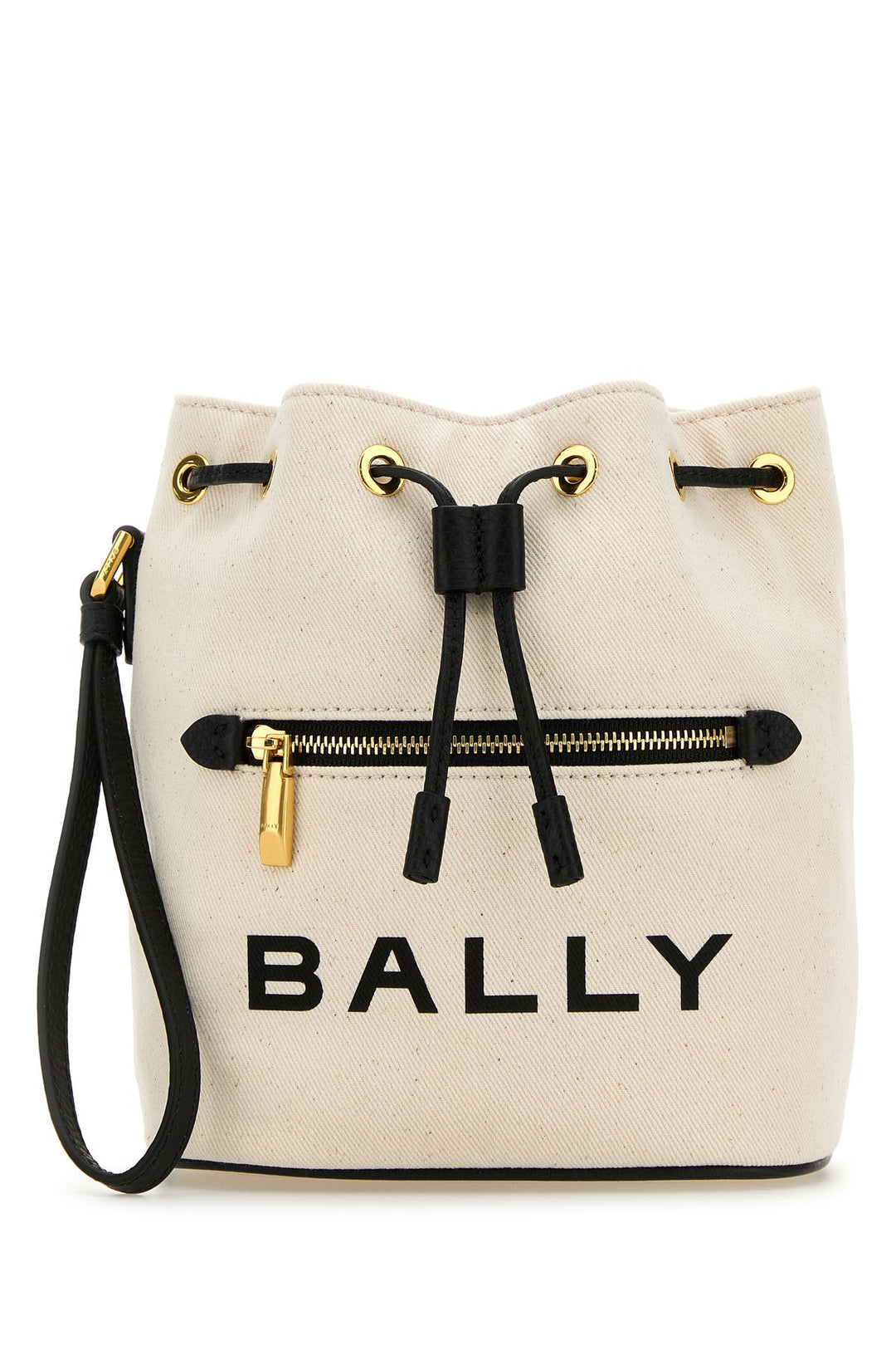 Melange ivory canvas mini Bar bucket bag