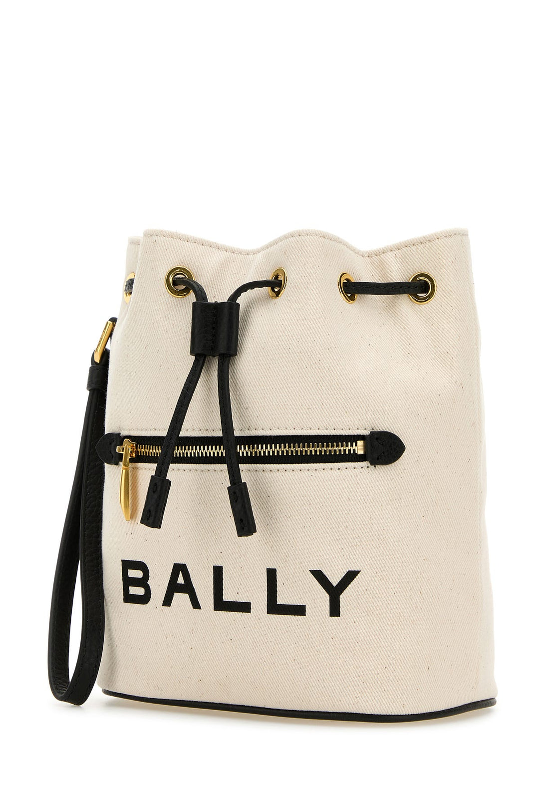 Melange ivory canvas mini Bar bucket bag