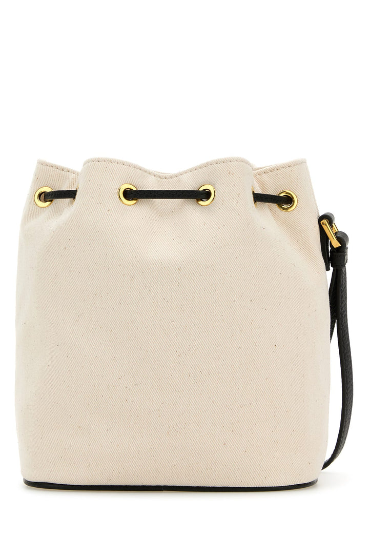 Melange ivory canvas mini Bar bucket bag