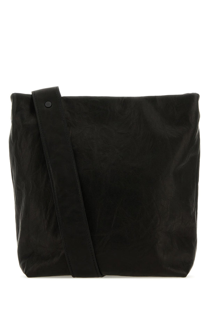 Black leather shoulder bag