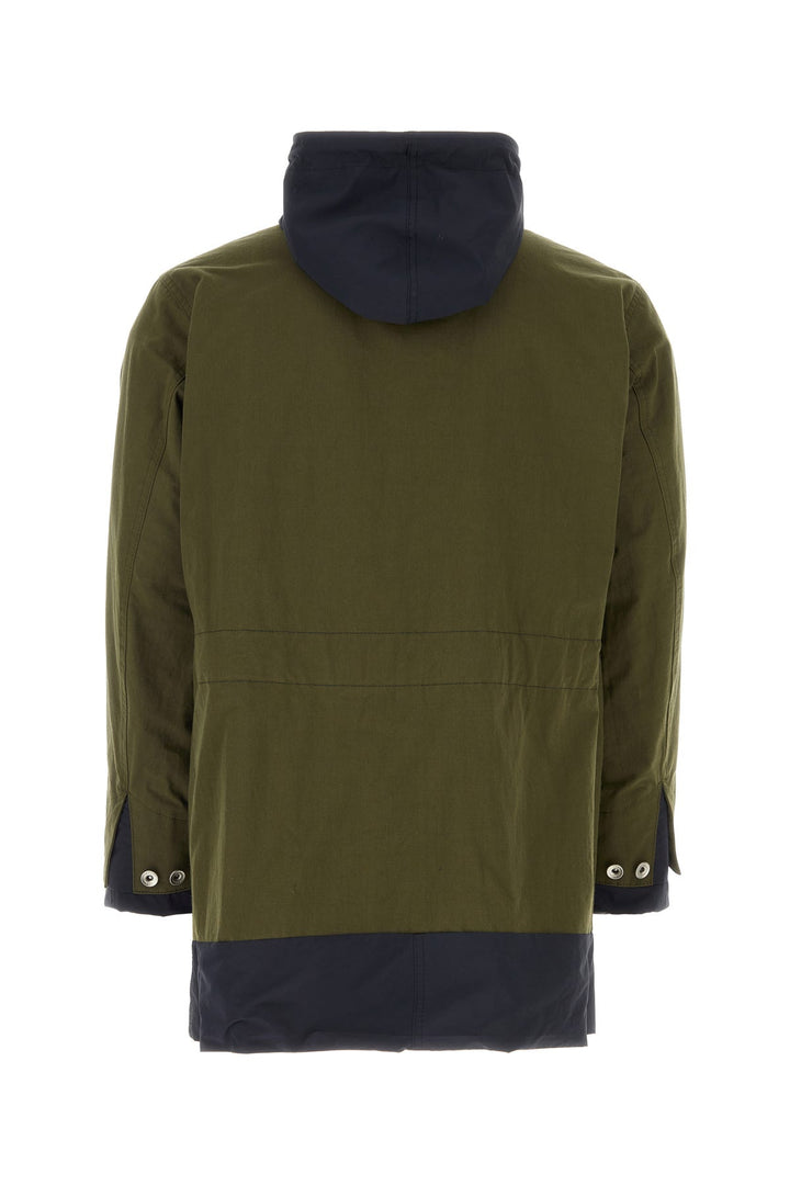 Army green cotton and nylon reversibile jacket