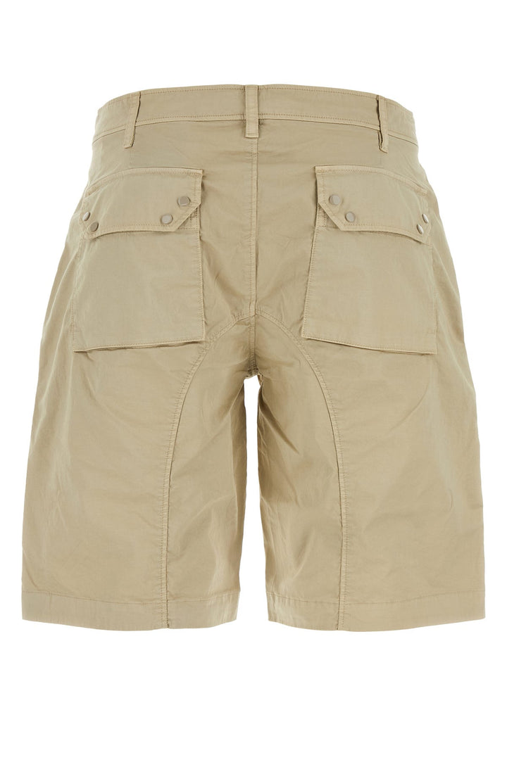 Beige cotton stretch bermuda shorts