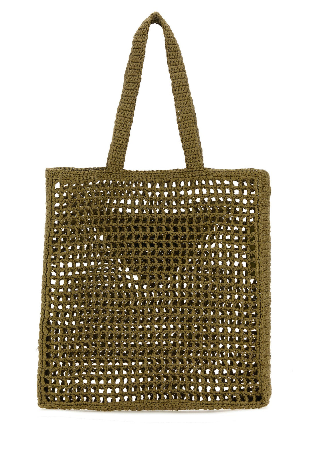 Khaki crochet shopping bag