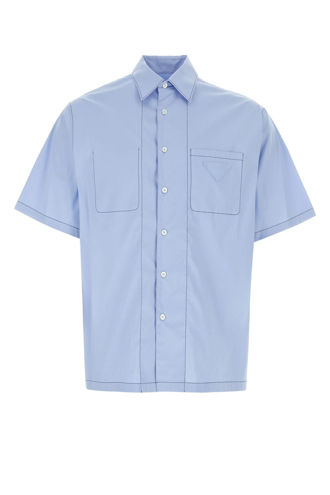 Light blue stretch poplin shirt