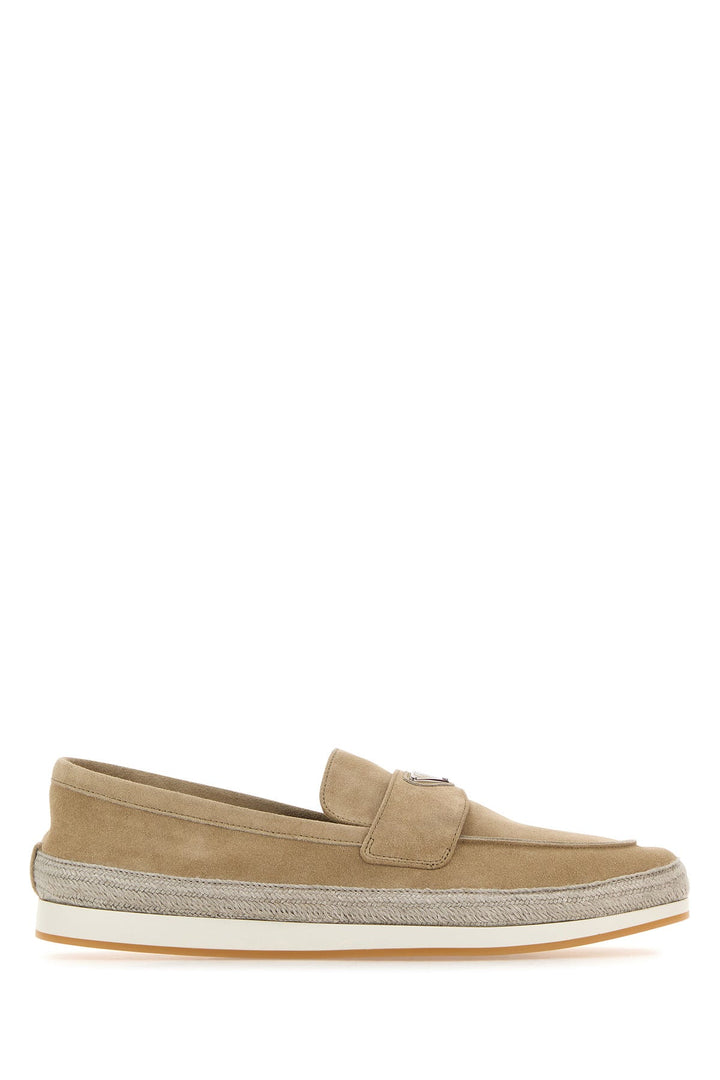 Sand suede loafers