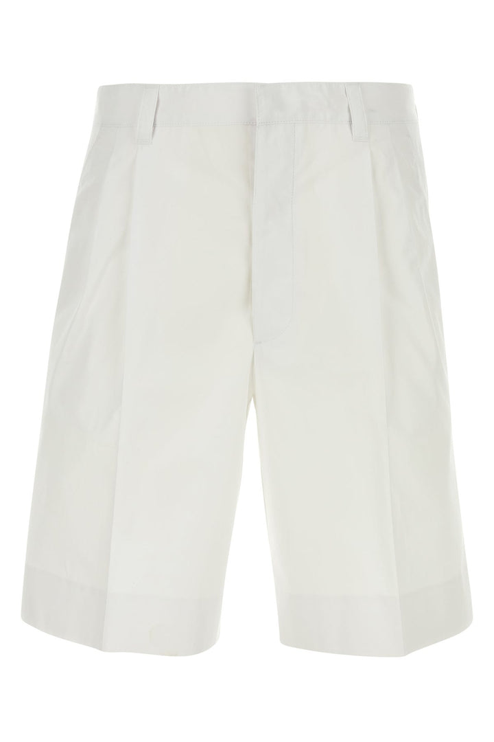 White cotton bermuda shorts