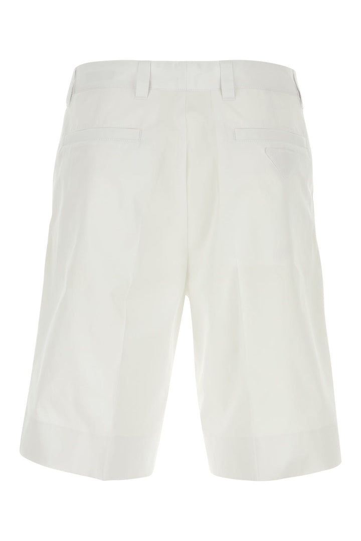 White cotton bermuda shorts