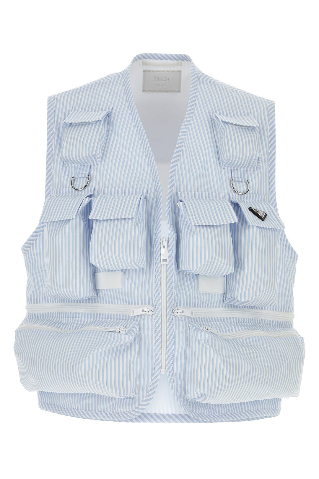 Embroidered poplin vest