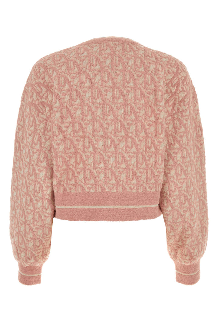 Embroidered nylon blend sweater