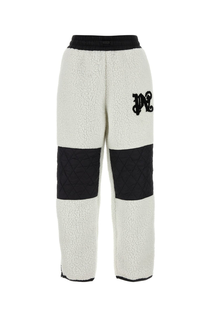 White teddy fabric joggers