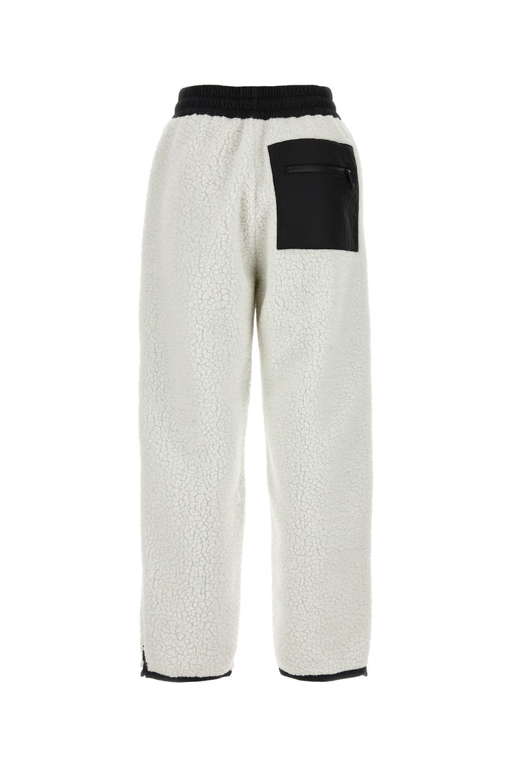 White teddy fabric joggers