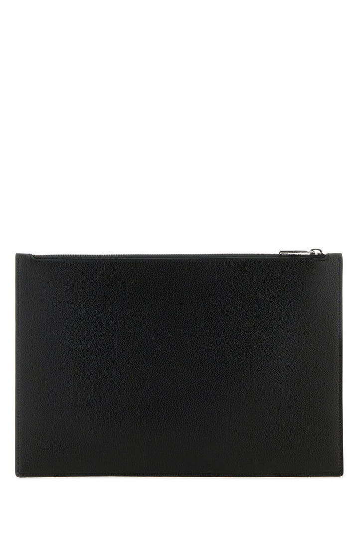 Black leather clutch