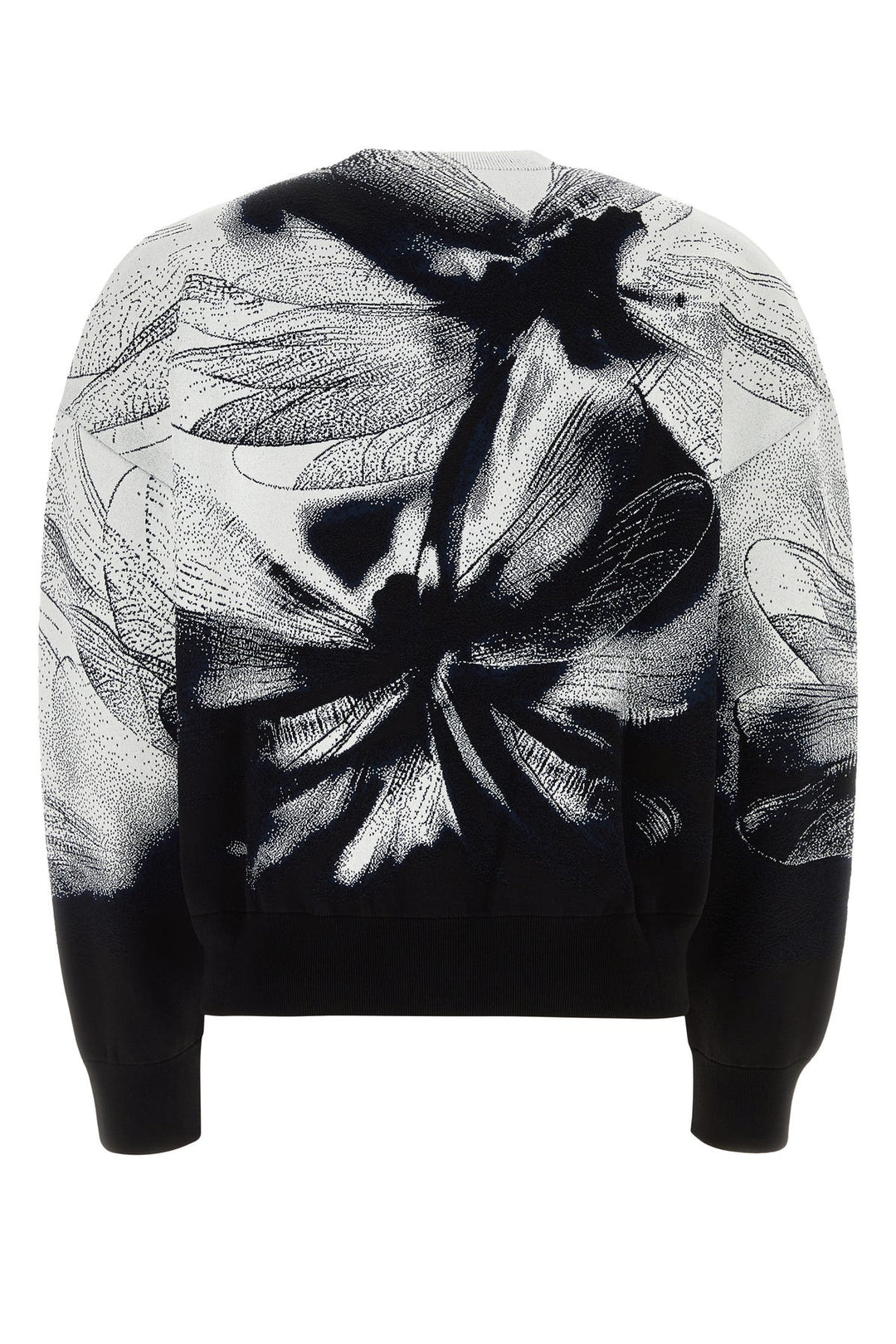 Printed stretch viscose blend sweater