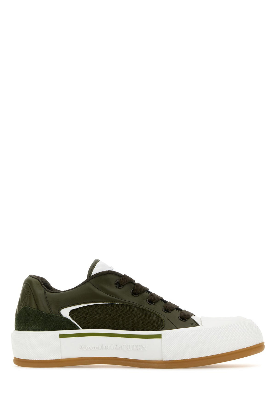 Olive green Plimsoll sneakers