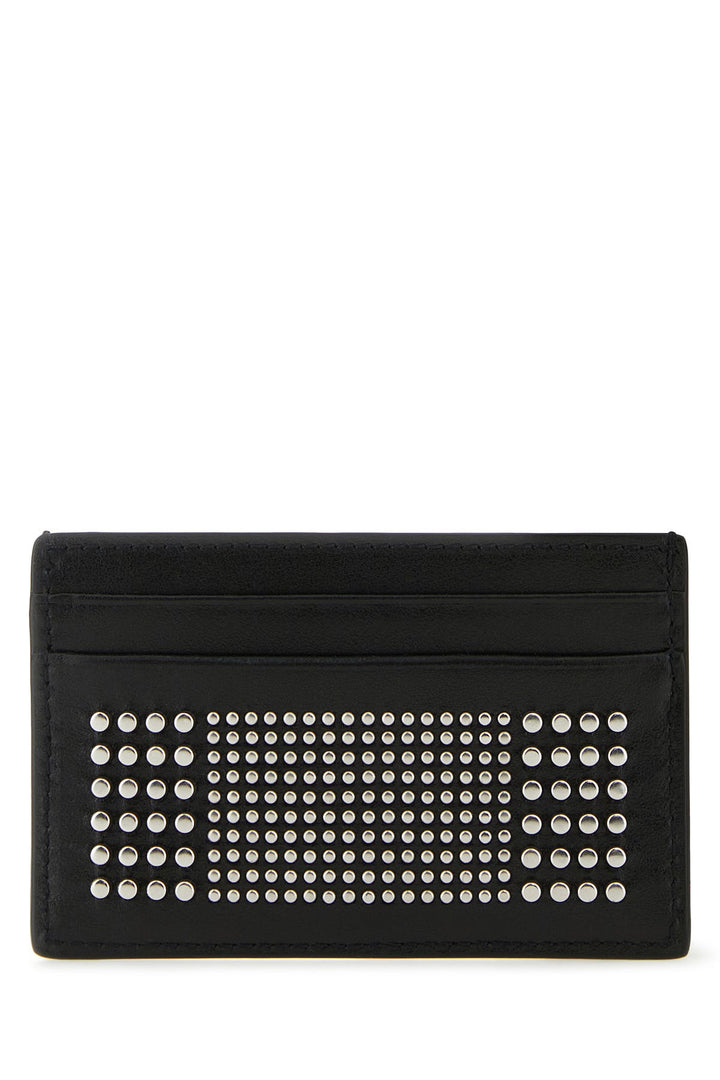 Black leather card holder