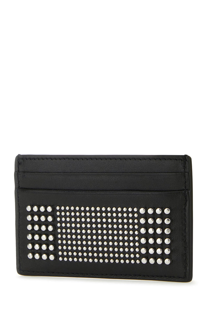 Black leather card holder