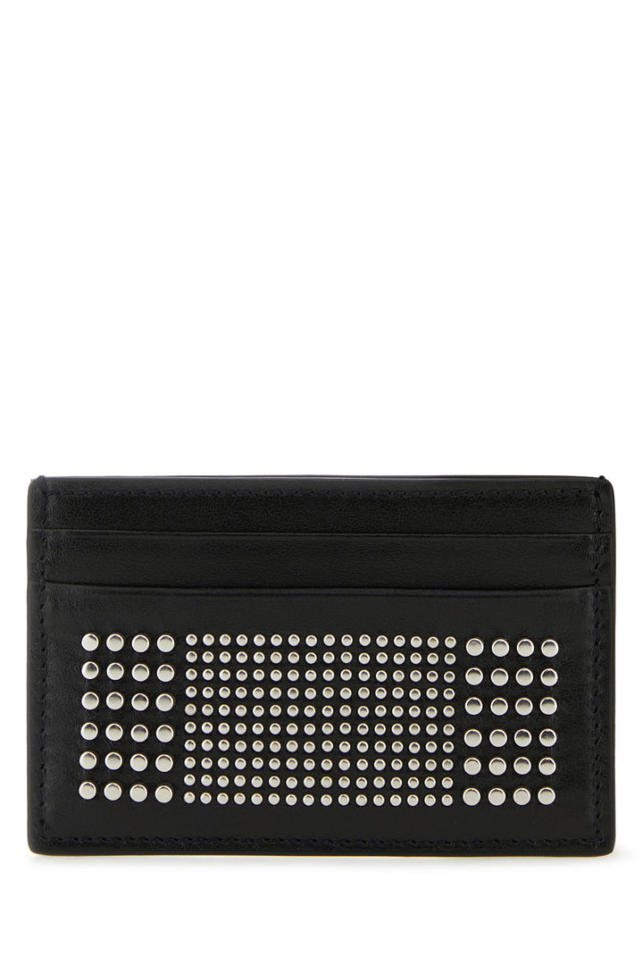 Black leather card holder