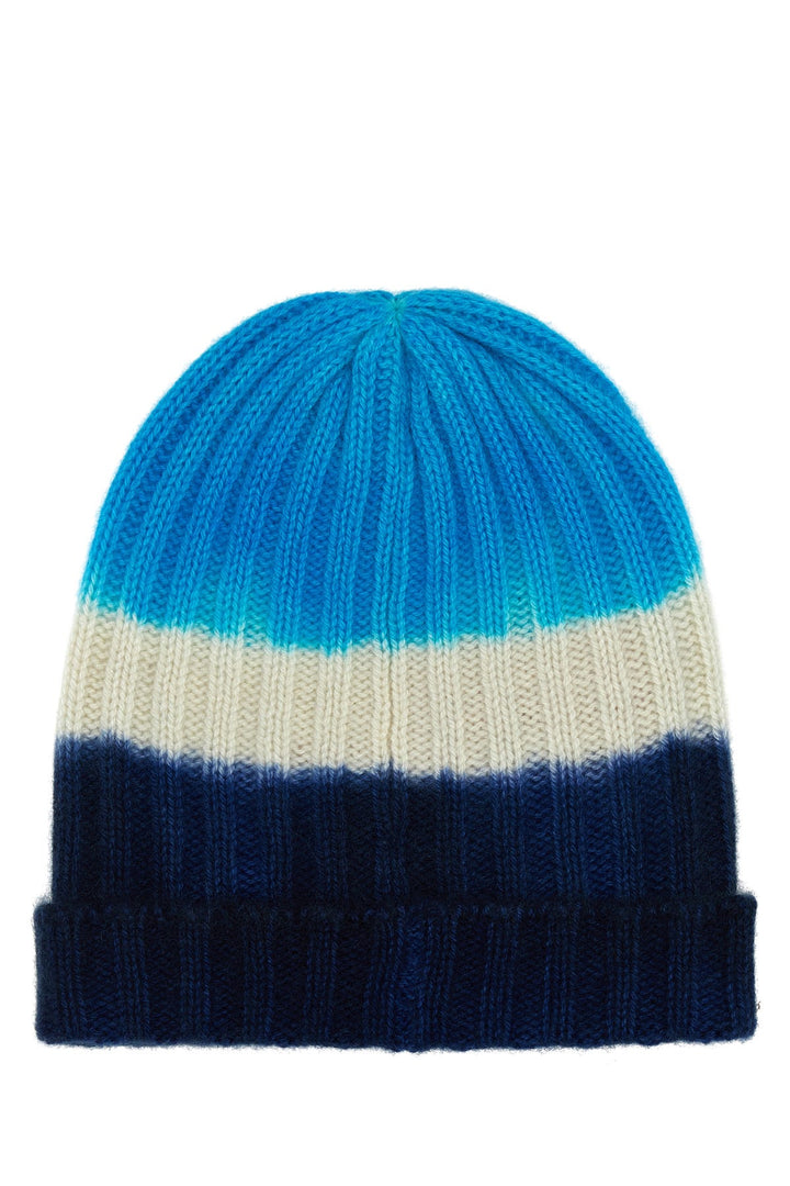 Multicolor cashmere beanie hat